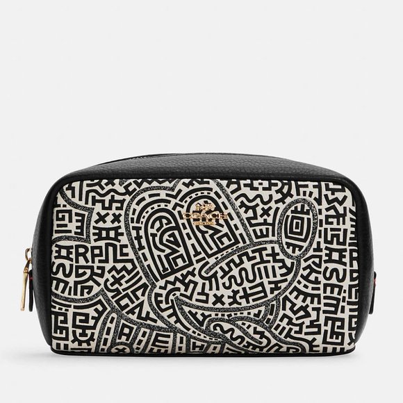 🐭❤️ Coach Disney Mickey Mouse X Keith Haring Small Boxy Cosmetic Case - Picture 3 of 12